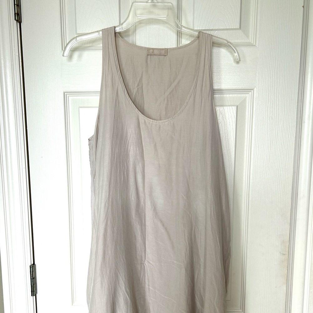 CP Shades Cotton/ Silk Sleeveless Light Taupe Dress S - Picture 2 of 8